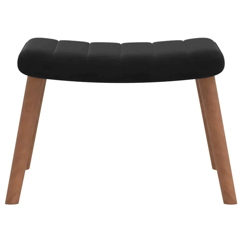 Fauteuil lounge chaise de canapé design moderne avec repose-pied en velours noir DEC026542