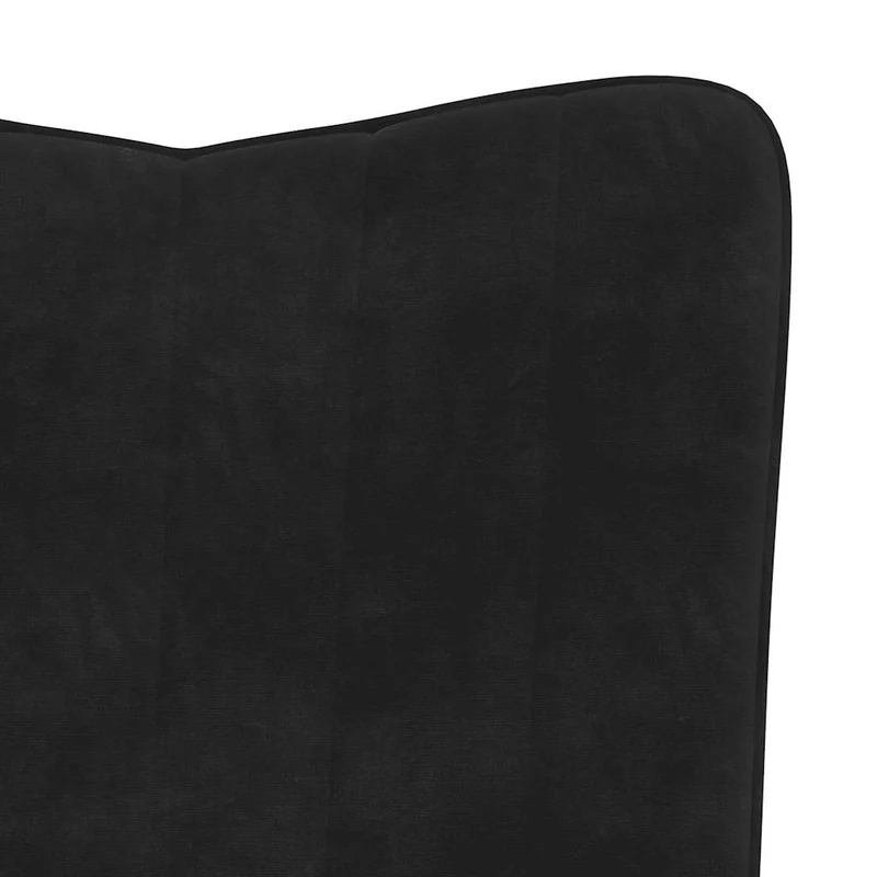 Fauteuil lounge chaise de canapé design moderne avec repose-pied en velours noir DEC026542