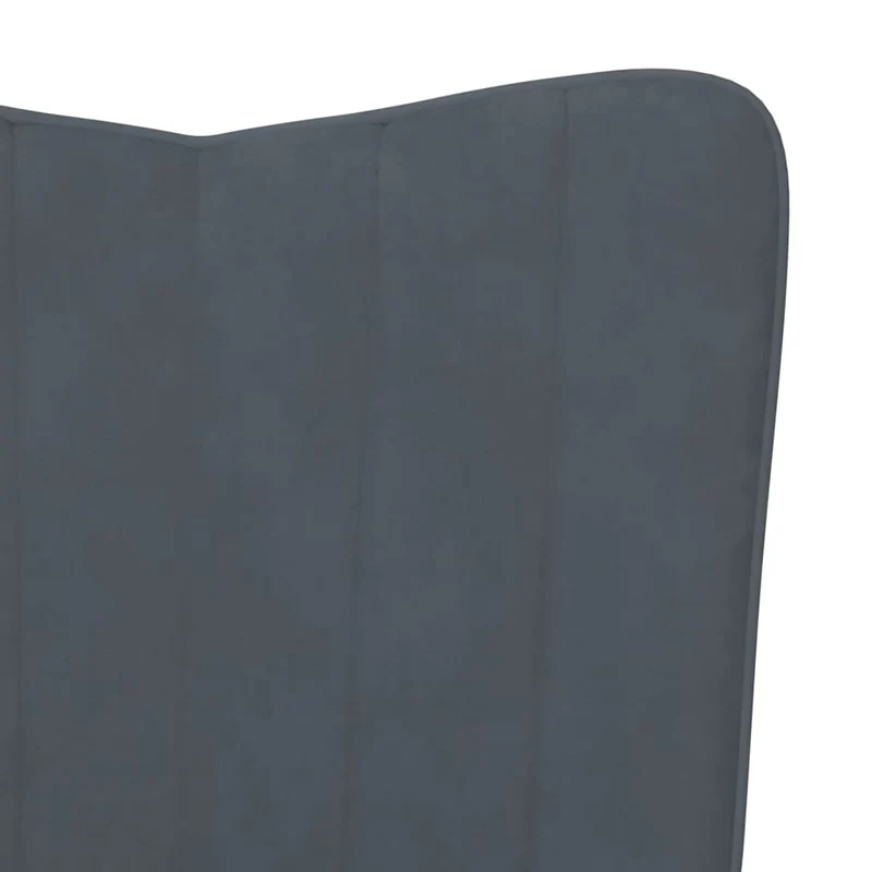 Fauteuil lounge chaise de canapé design moderne avec repose-pied en velours gris foncé DEC026526