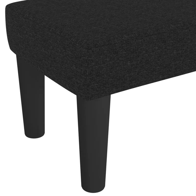Banc bout de lit design classique 70 x 30 x 30 cm en tissu noir DEC024681