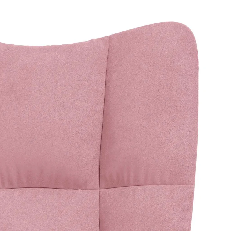 Fauteuil lounge chaise de canapé design moderne avec repose-pied en velours rose DEC026544