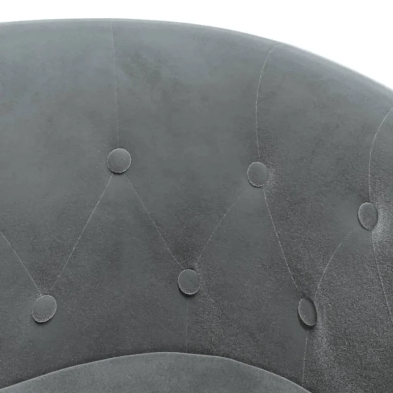 Fauteuil lounge assise confortable design moderne en velours gris foncé capitonné DEC026452