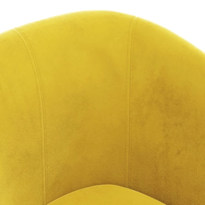 Fauteuil lounge assise confortable design moderne avec repose-pieds en velours jaune DEC026425
