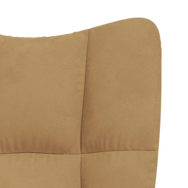 Fauteuil lounge chaise de canapé design moderne avec repose-pieds en velours marron DEC026535