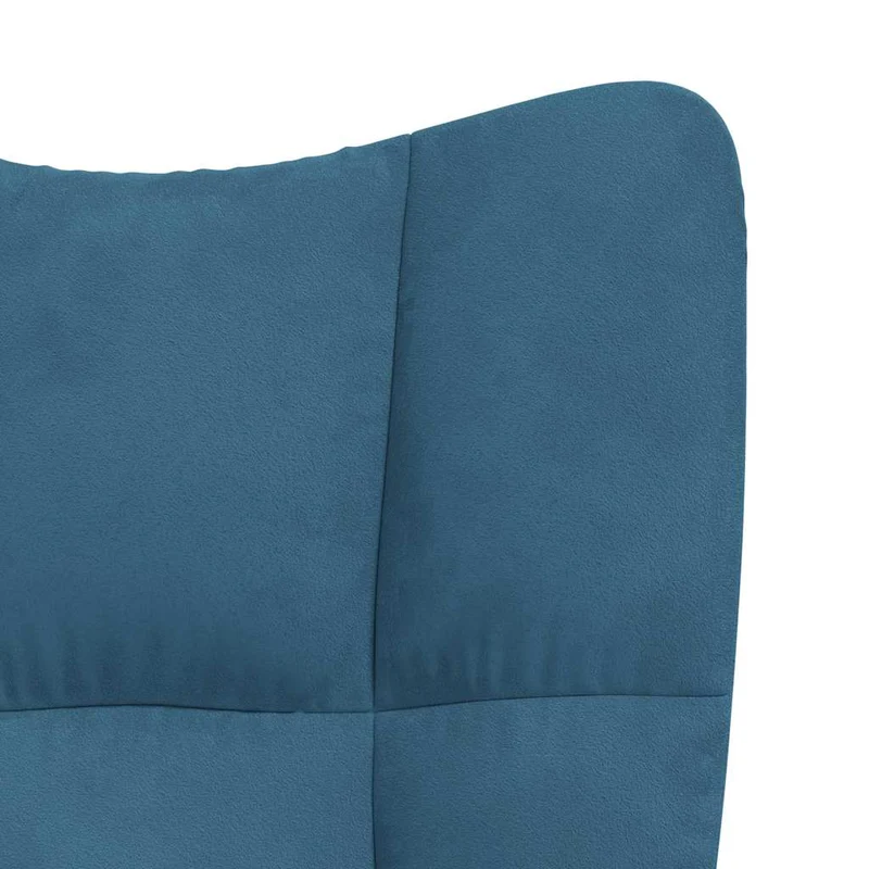 Fauteuil lounge chaise de canapé bureau sur roulettes design moderne en velours bleu DEC026645