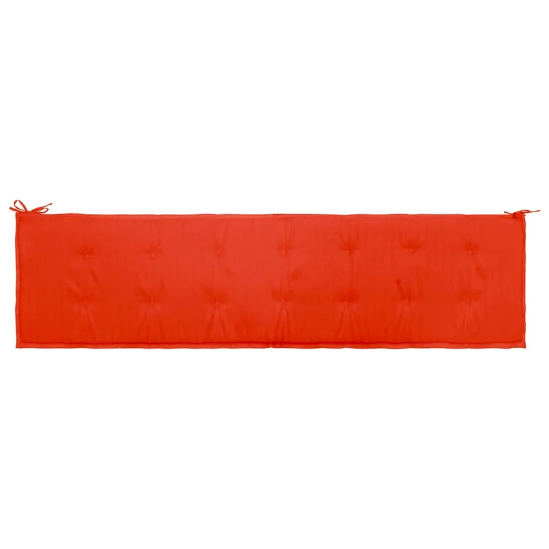 Coussin de banc de jardin résistant à l'eau 200 x 50 x 3 cm 100 % polyester rouge DEC021738