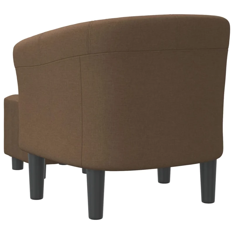 Fauteuil lounge assise confortable design moderne avec repose-pied en tissu marron DEC026427
