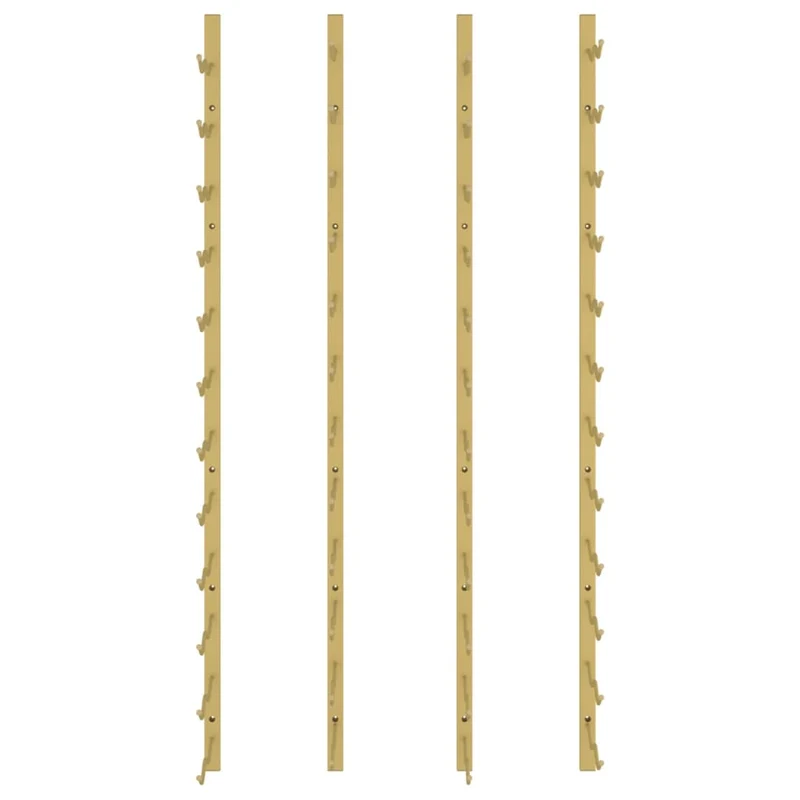 Set de 2 casiers range bouteilles étagère de rangement vin mural pour 24 bouteilles en fer doré DEC024376