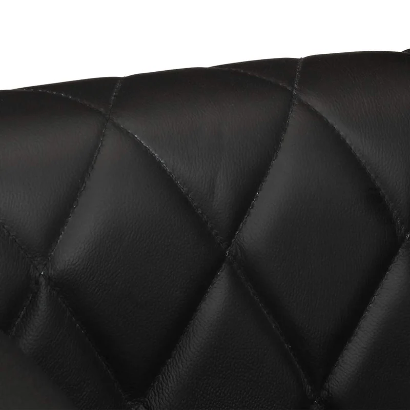 Fauteuil lounge assise confortable design moderne en cuir véritable de chèvre noir DEC026466