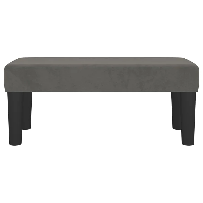 Banquette banc design classique 70 x 30 x 30 cm en velours gris et MDF DEC024674
