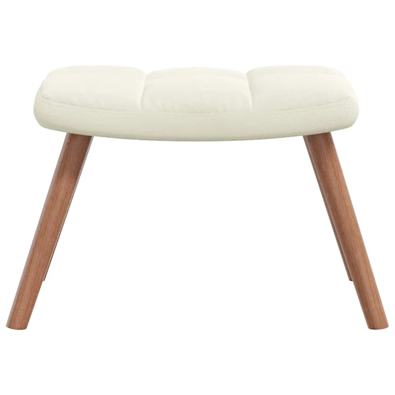 Fauteuil lounge chaise de canapé design moderne avec repose-pied en velours crème DEC026503