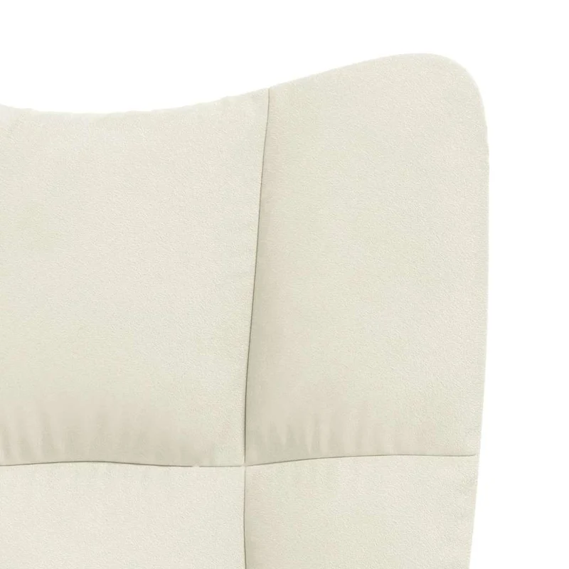 Fauteuil lounge chaise de canapé design moderne avec repose-pied en velours crème DEC026503