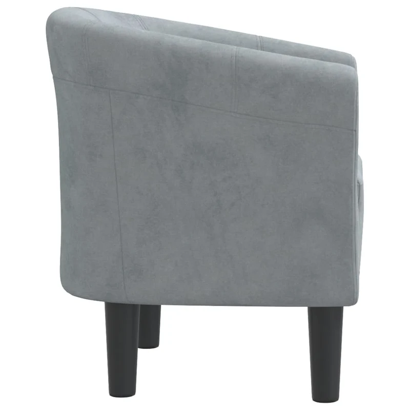 Fauteuil lounge de chambre salon assise confortable design moderne en velours gris DEC026453