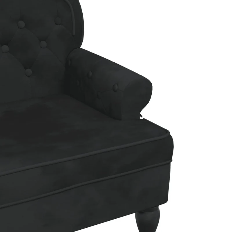 Banquette banc canapé avec dossier capitonné 119,5 x 64,5 x 75 cm en velours noir DEC024656