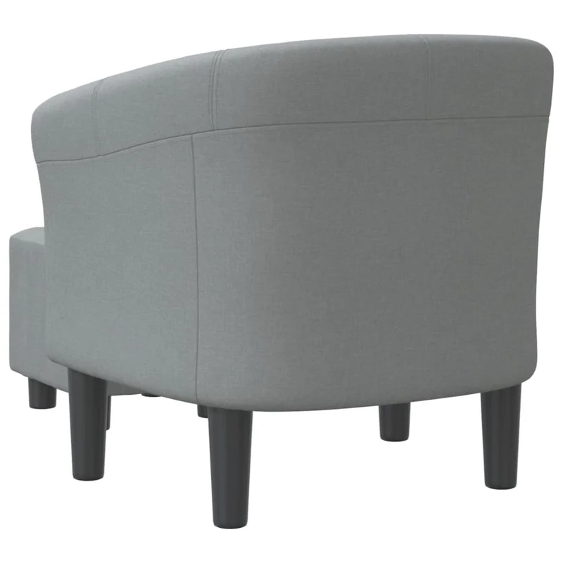Fauteuil lounge assise confortable design moderne avec repose-pied en tissu gris clair DEC026420