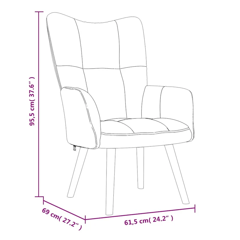 Fauteuil lounge chaise de canapé design moderne avec repose-pied velours vert foncé DEC026555