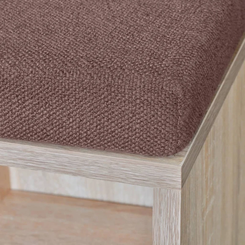 Banc banquette de rangement à chaussures 10 compartiments couleur chêne brun DEC024811