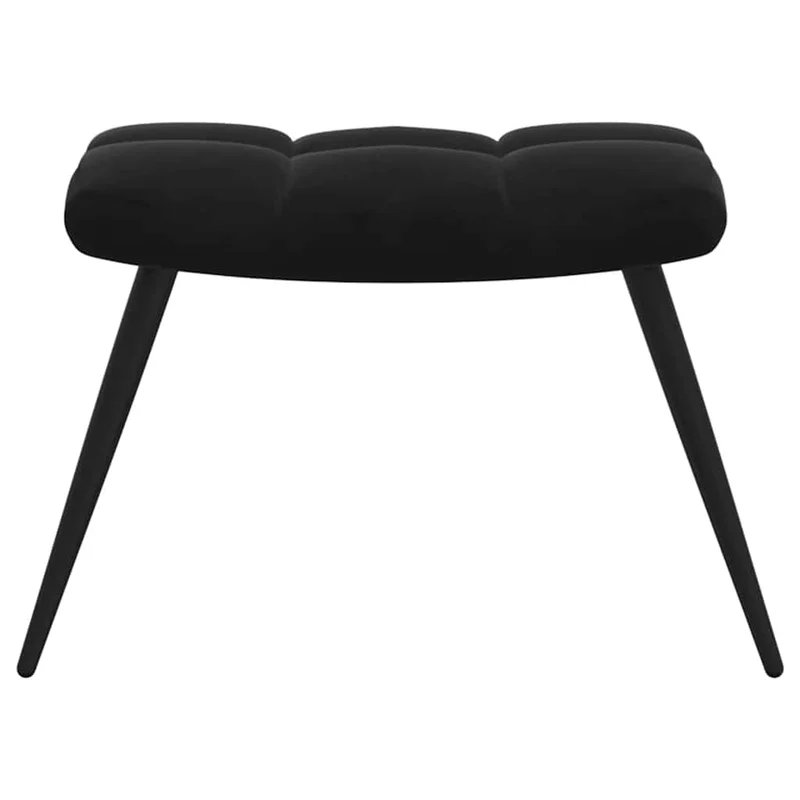 Fauteuil lounge chaise de canapé design modene avecrepose-pieds en velours noir DEC026613