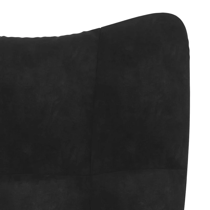 Fauteuil lounge chaise de canapé design modene avecrepose-pieds en velours noir DEC026613