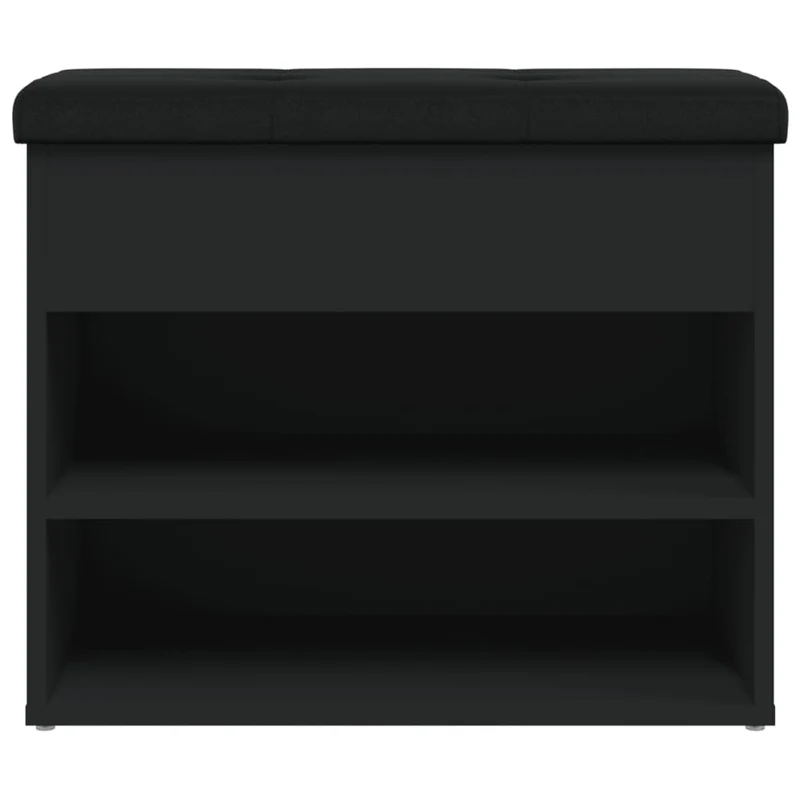 Banc de rangement à chaussures 62 x 32 x 50 cm bois d'ingénierie noir DEC024918