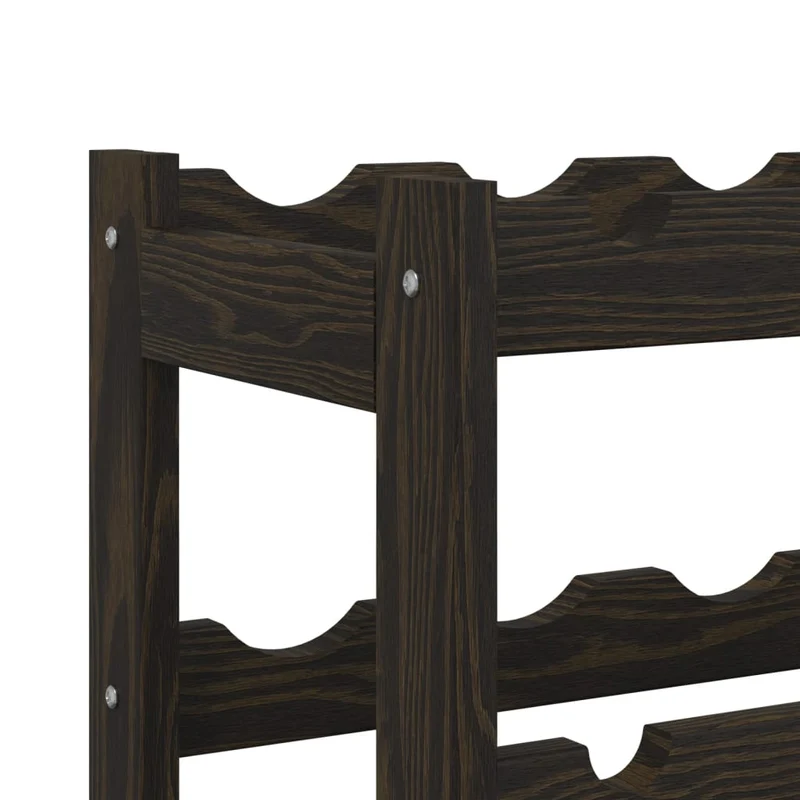 Casier range bouteilles étagère de rangement vin pour 77 bouteilles en bois pin solide noir DEC024344