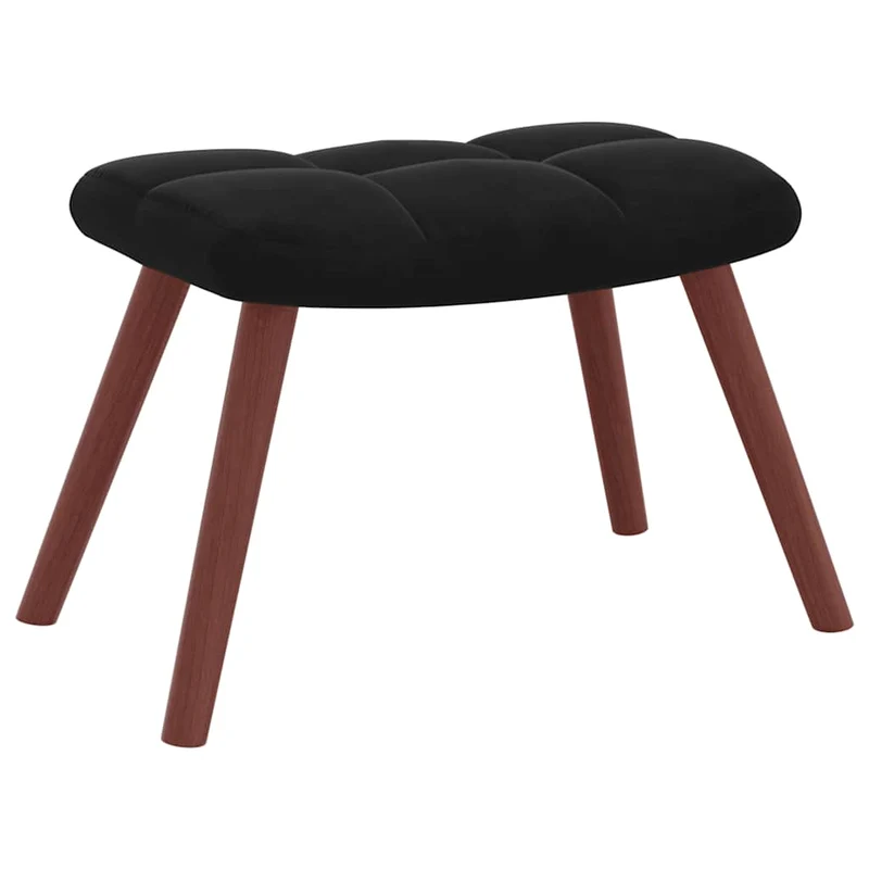 Fauteuil lounge chaise de canapé design modene avec repose-pied en velours noir DEC026541