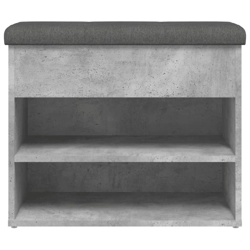 Banc de rangement à chaussures gris béton 62 x 32 x 50 cm bois d'ingénierie gris DEC024904