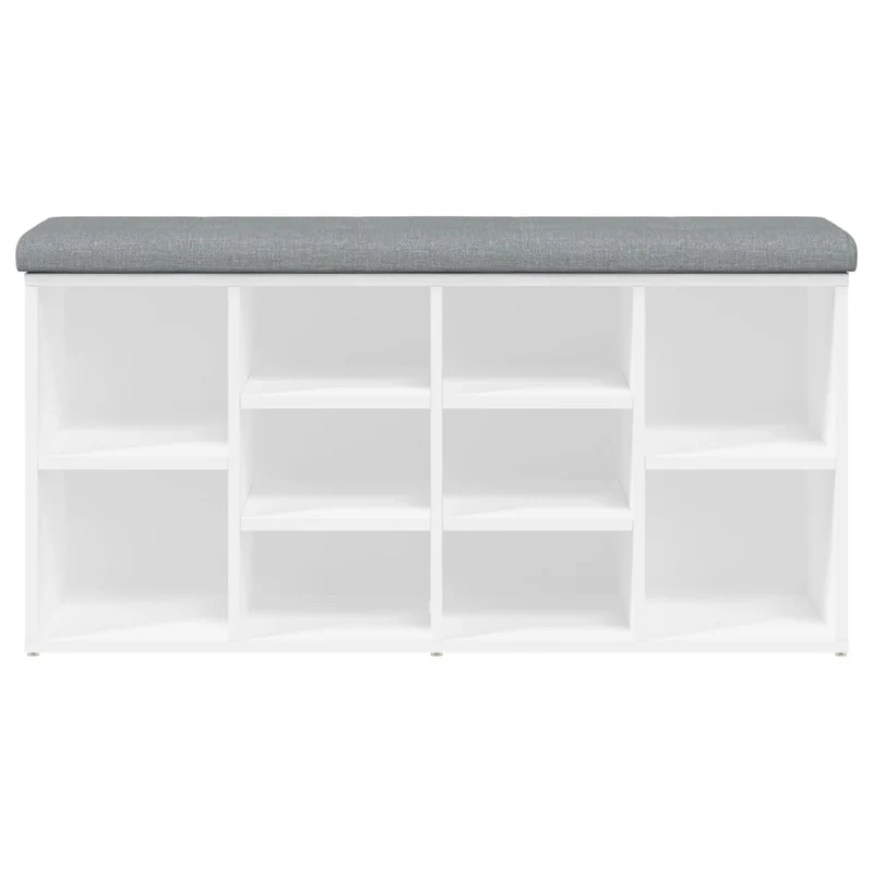 Banc de rangement à chaussures blanc 102 x 32 x 50 cm bois d'ingénierie blanc DEC024829