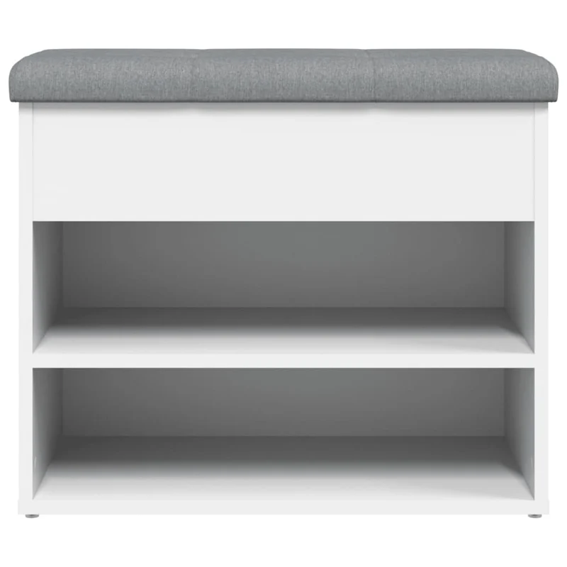 Banc de rangement à chaussures blanc 62 x 32 x 50 cm bois d'ingénierie blanc DEC024830