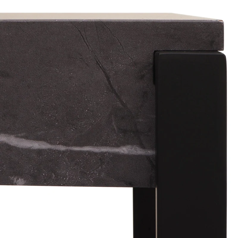 Meuble TV avec espace de rangement 42x120x44 cm MDF aspect marbre gris 04_0007858