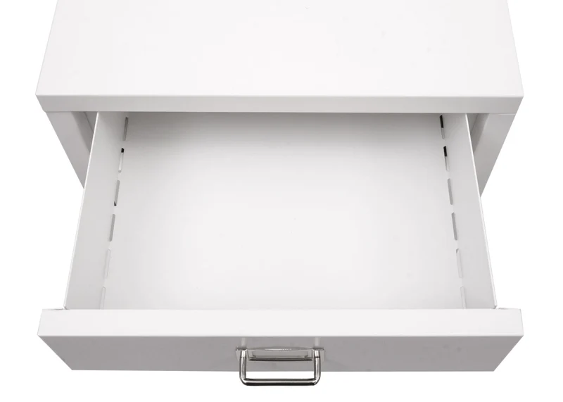Caisson à tiroirs armoire de bureau 75 x 40 x 41 cm 6 tiroirs métal blanc 04_0008272