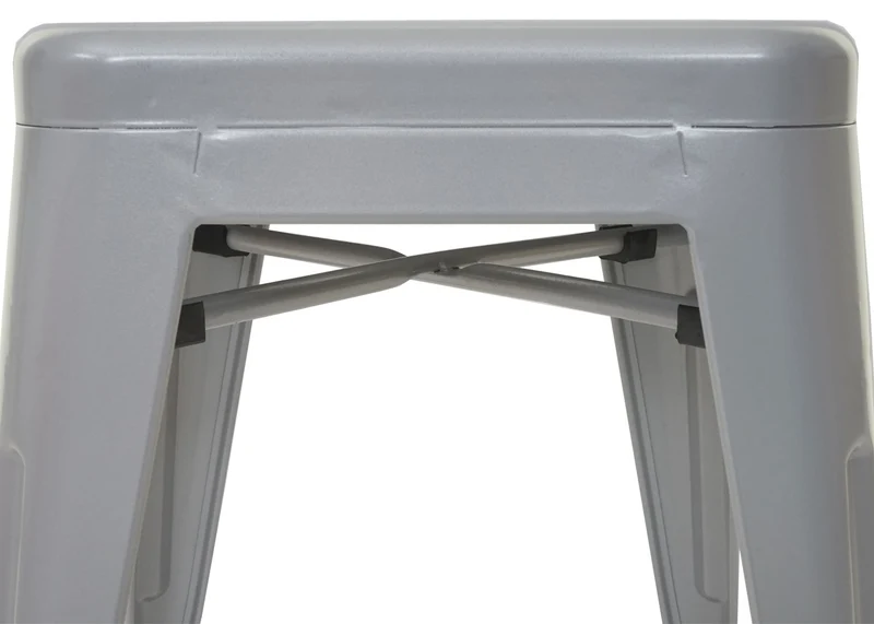 Lot de 4 tabourets de bar chaises de comptoir en métal gris design industriel empilable 04_0007581