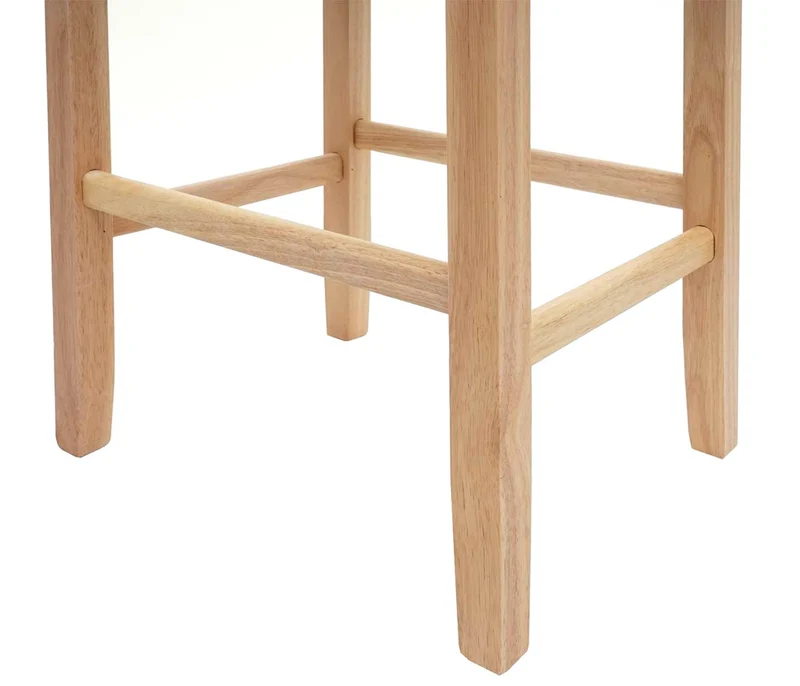 Tabouret de bar chaise haute de bar motif lettrage gris tissu pieds en bois clairs 04_0001238