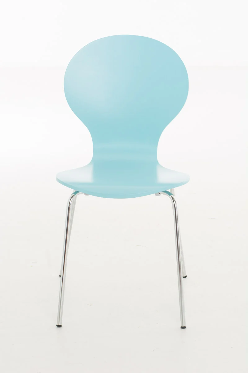 Chaise de salle à manger cuisine visiteur empilable design moderne bois bleu clair 10_0000791