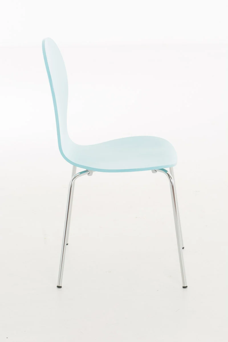 Chaise de salle à manger cuisine visiteur empilable design moderne bois bleu clair 10_0000791