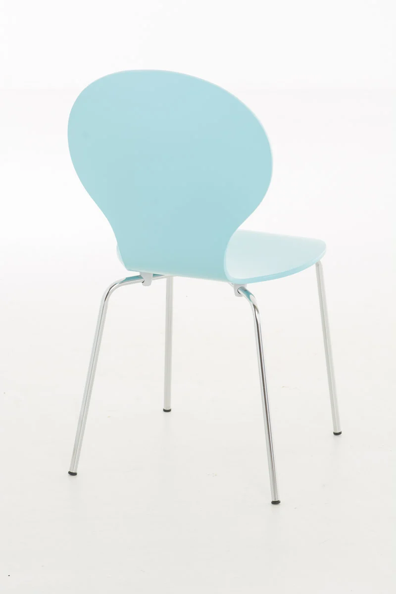 Chaise de salle à manger cuisine visiteur empilable design moderne bois bleu clair 10_0000791