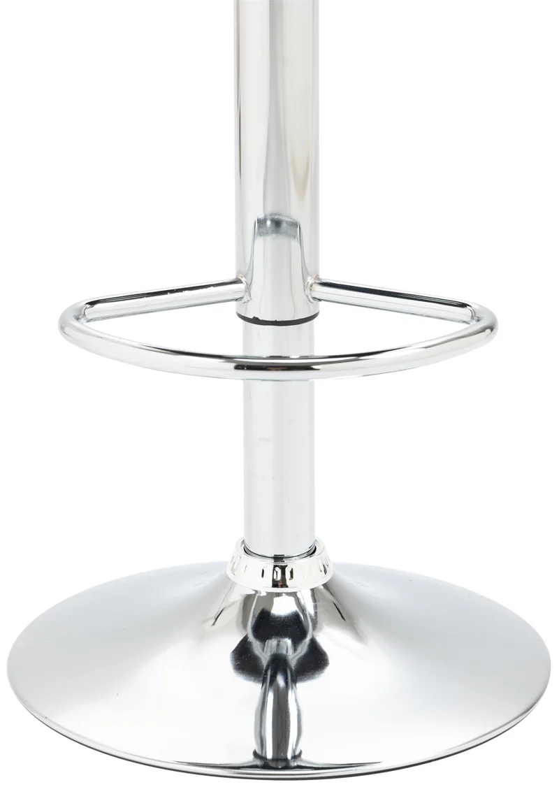 Lot de 2 tabourets de bar repose-pieds en forme d'arc en métal chromé assise en velours crème TDB10789