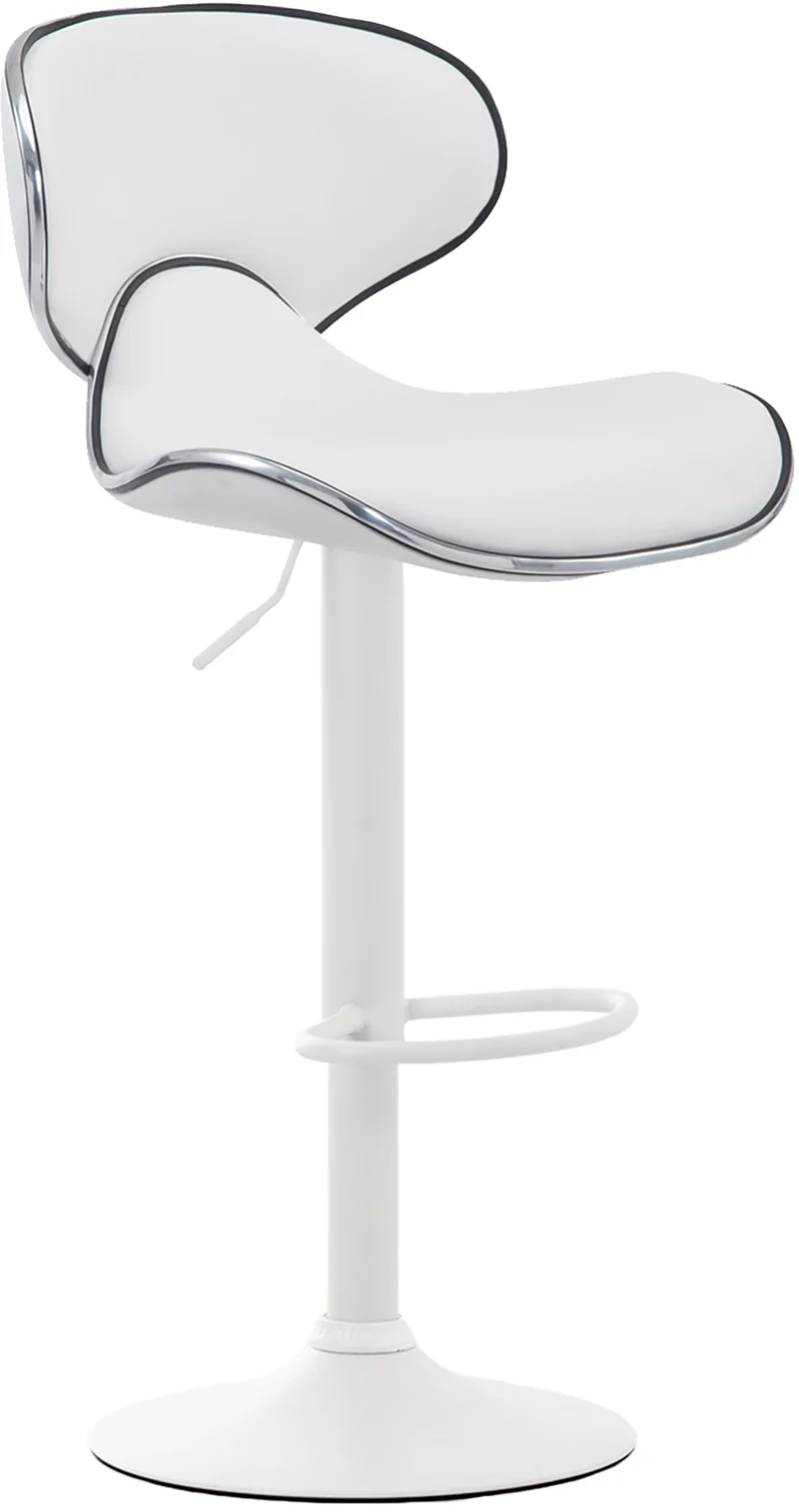 Lot de 2 tabourets de bar design contemporain pieds en métal blanc mat assise en synthétique blanc 10_0000356