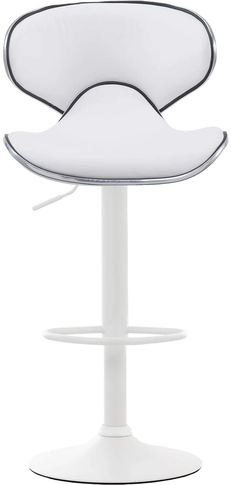 Lot de 2 tabourets de bar design contemporain pieds en métal blanc mat assise en synthétique blanc 10_0000356