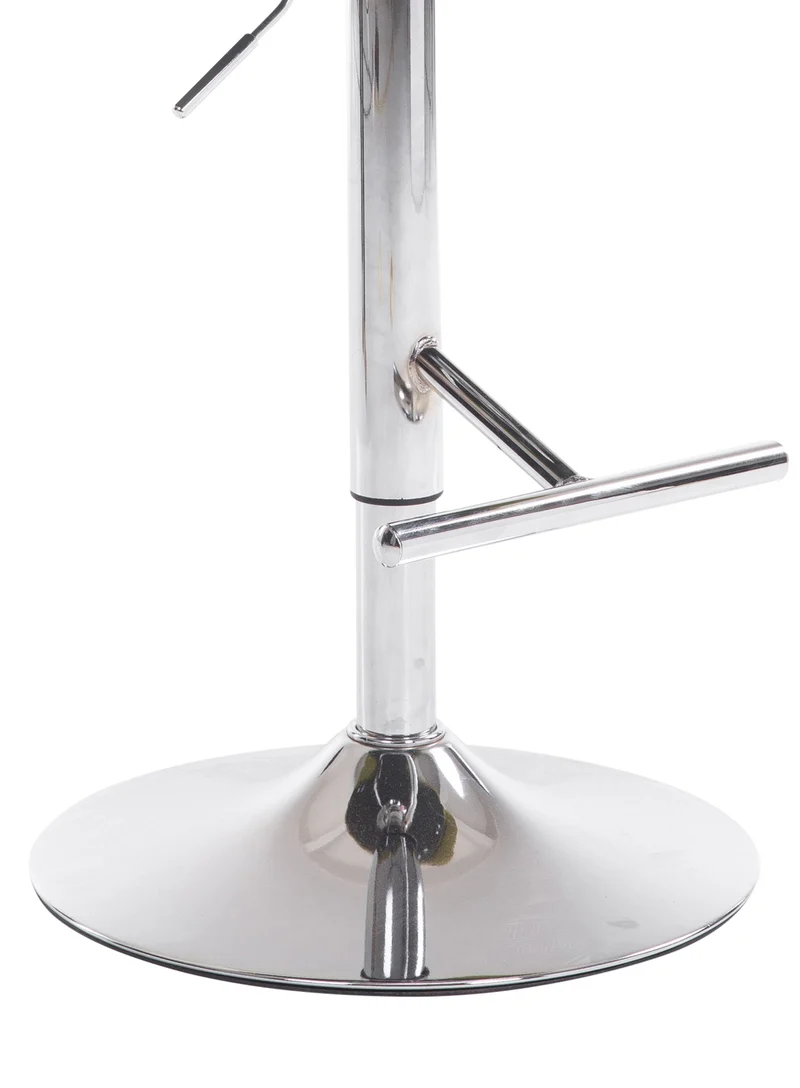 Tabouret de bar design moderne forme œuf capitonné avec repose-pieds en métal chromé tissu bleu TDB10332