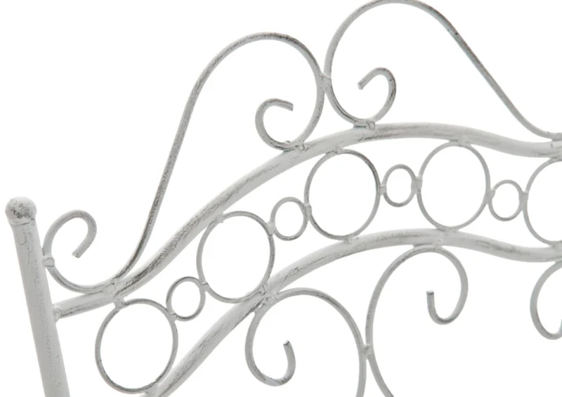 Lot de 2 chaises de jardin terrasse balcon design rustique en fer forgé blanc vieilli 10_0002862
