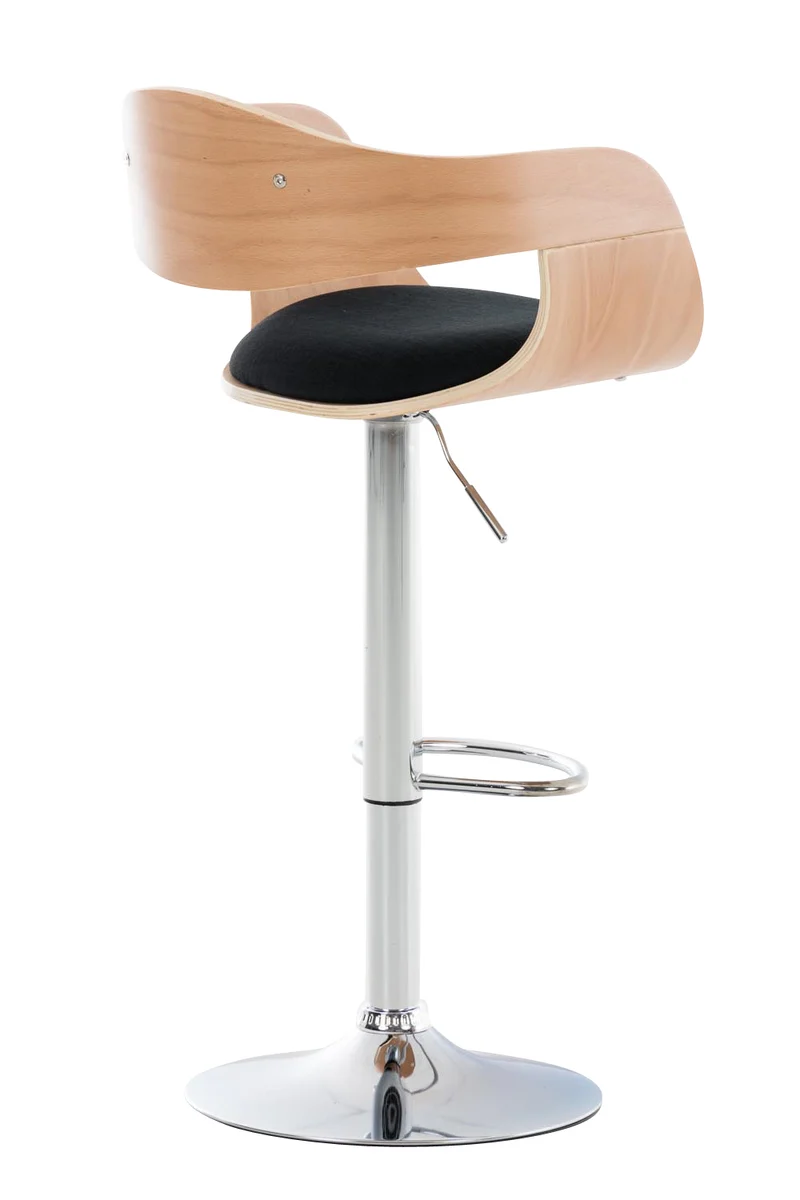 Lot de 2 tabourets de bar design scandinave en tissu noir et structure en bois clair 10_0004253