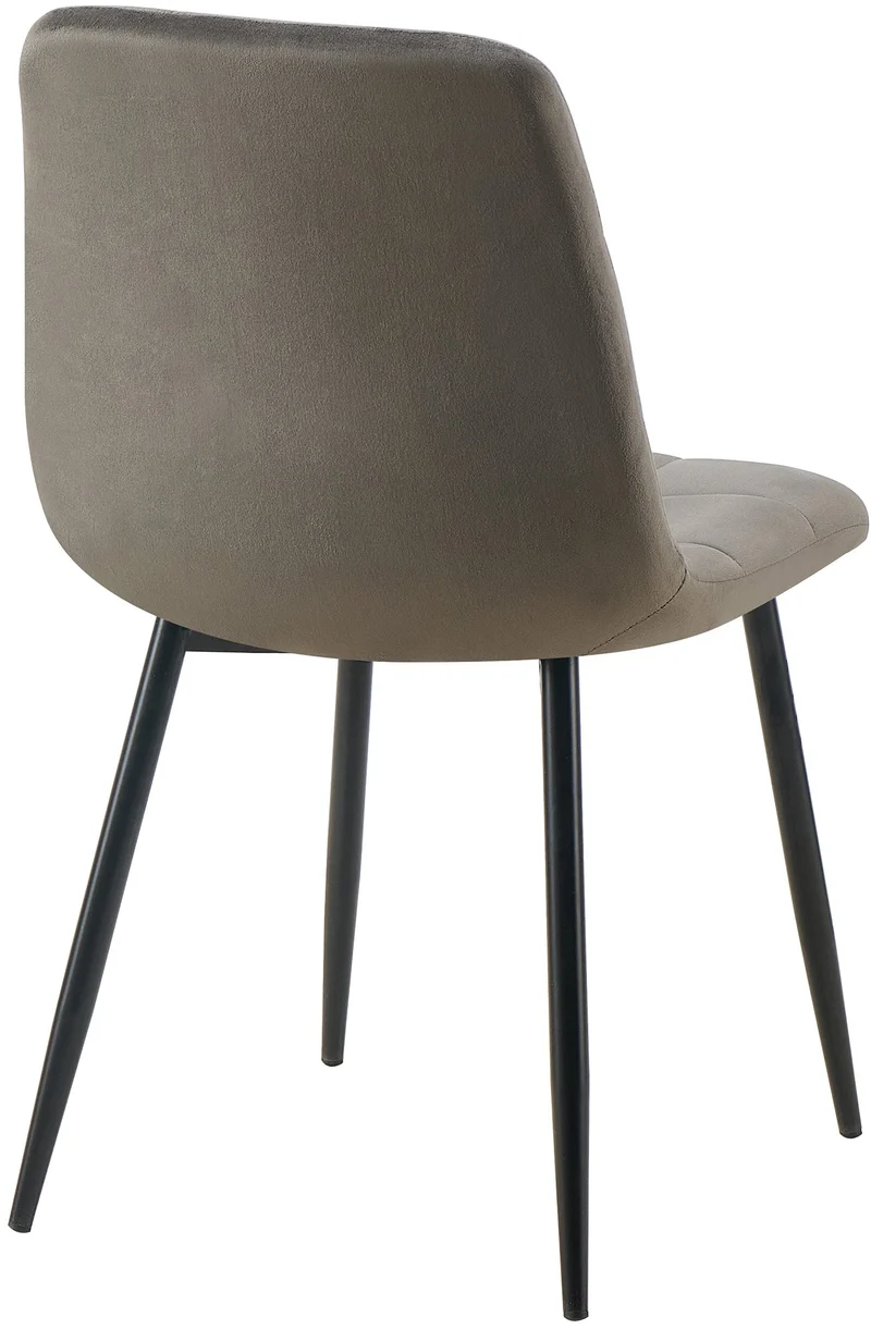 Chaise de salle à manger x1 coutures forme carrées en velours anthracite pieds en métal noir 10_0001969