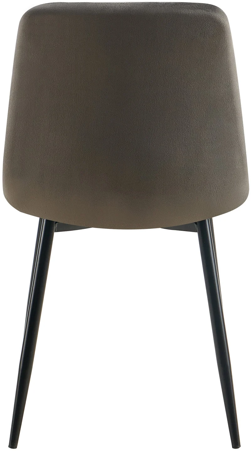 Chaise de salle à manger x1 coutures forme carrées en velours anthracite pieds en métal noir 10_0001969