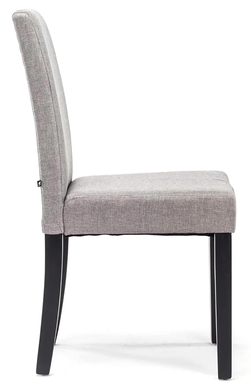 Chaise de salle à manger x1 design moderne en tissu gris clair et pieds en bois noir 10_0002033