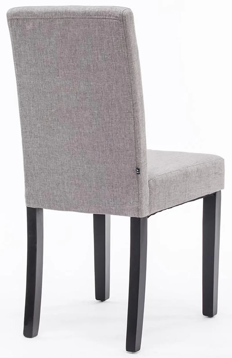 Chaise de salle à manger x1 design moderne en tissu gris clair et pieds en bois noir 10_0002033