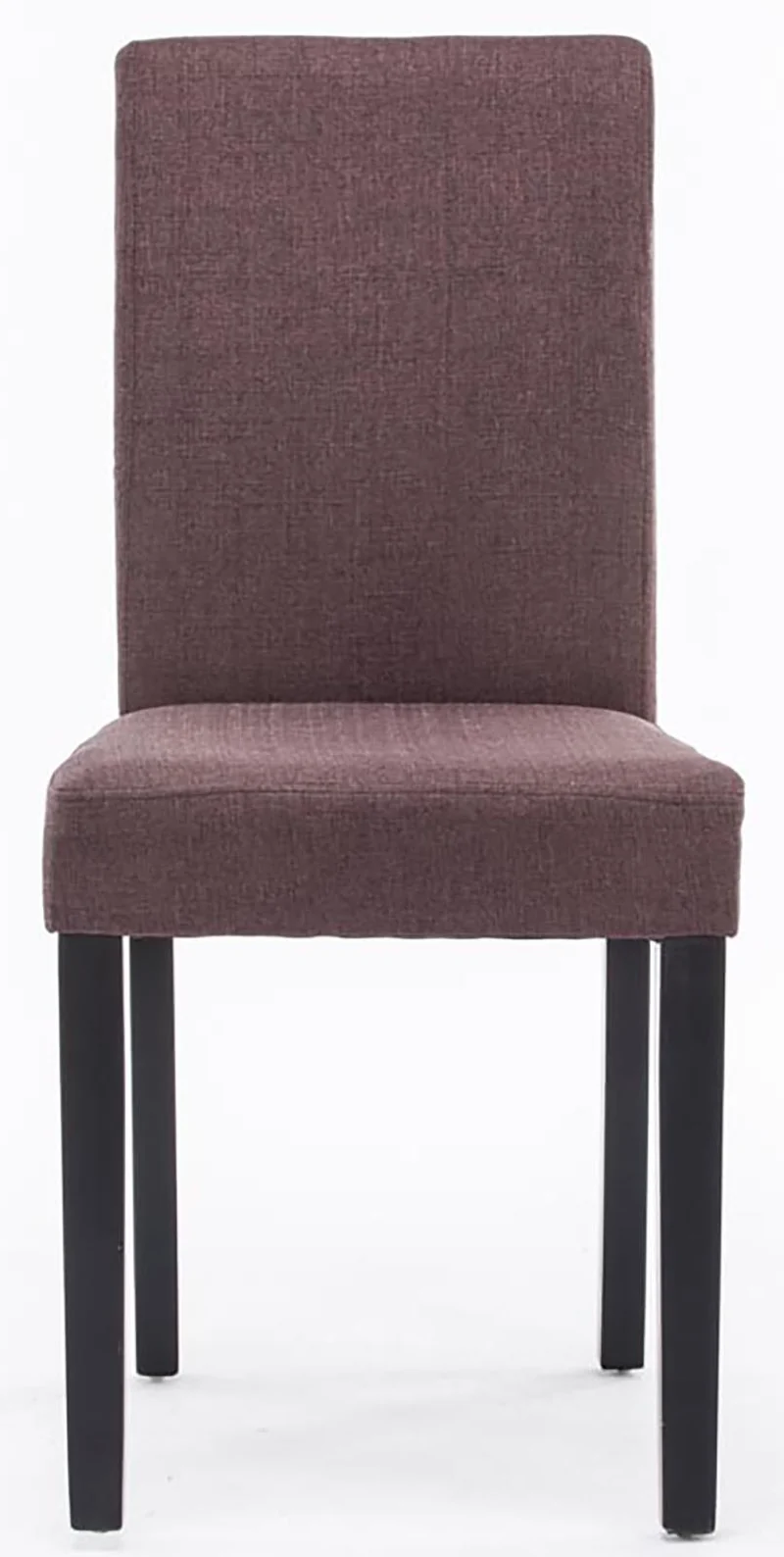 Chaise de salle à manger x1 design moderne en tissu marron et pieds en bois noir 10_0002031