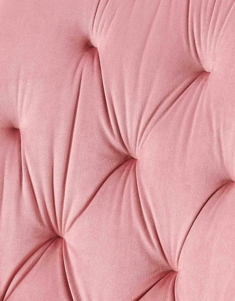 Chaise de salle à manger x1 assise et dossier capitonné en velours rose et métal noir 10_0002166