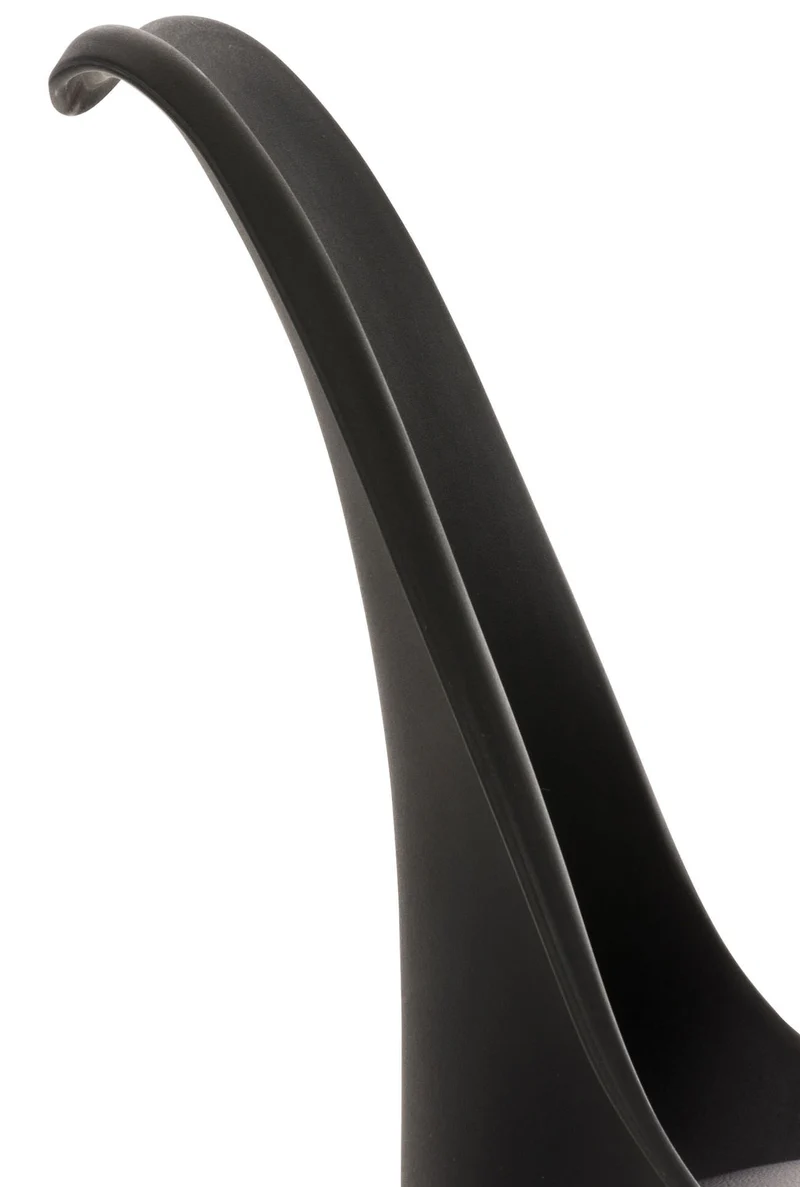 Chaise de salle à manger x1 design scandinave en plastique et PVC noir et pieds en bois clair 10_0002271