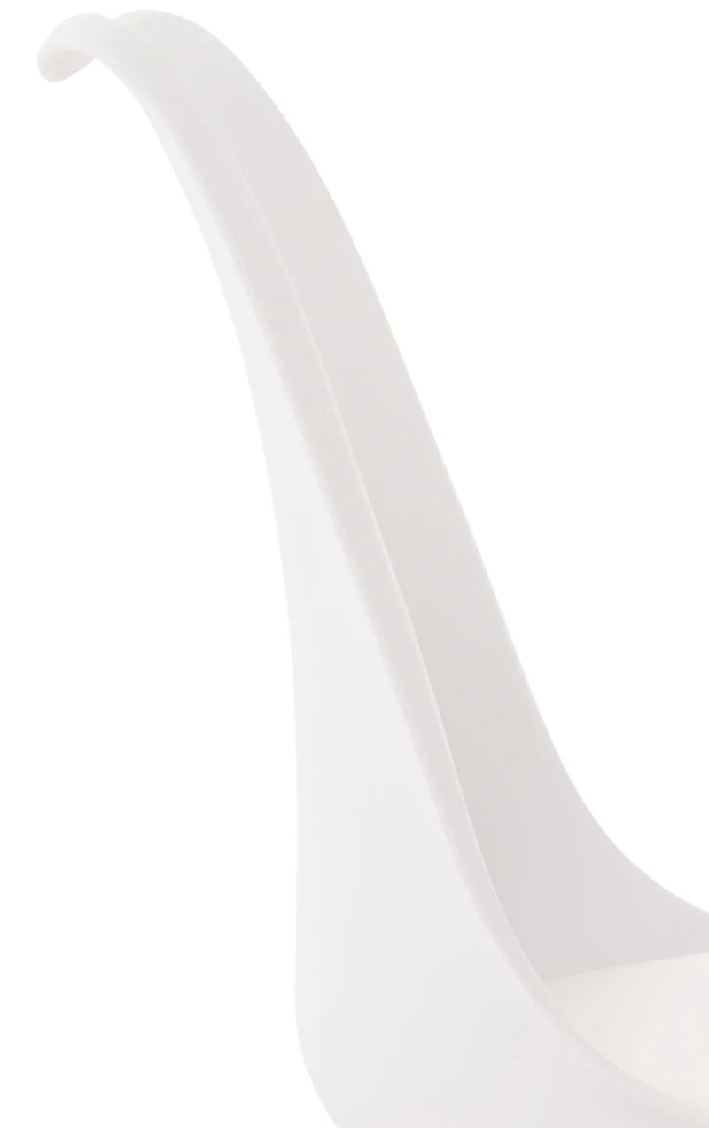 Chaise de salle à manger x1 design scandinave en plastique et PVC blanc et pieds en bois clair 10_0002270